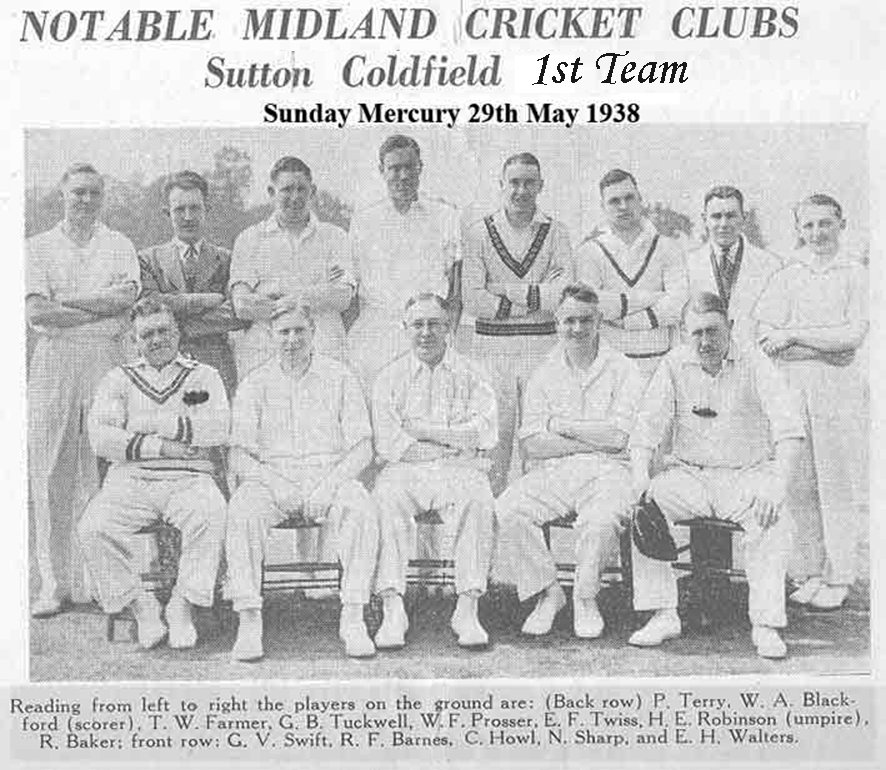 1938 First XI — Sunday Mercury - 1938